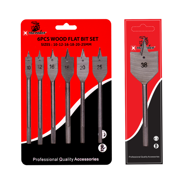 wood flat bit 6pcs set &6mm to 38mm